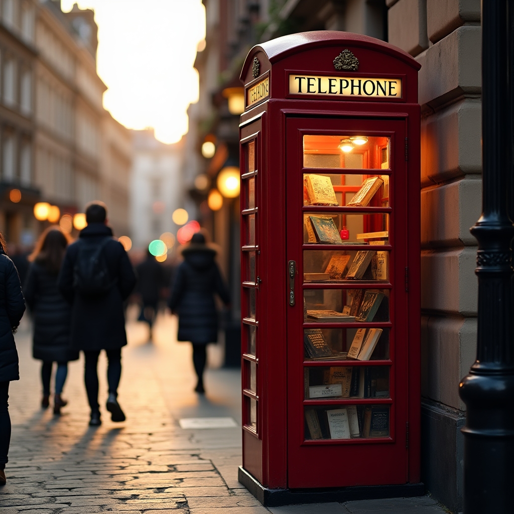 Brimlestone - A tiny library in a classic red telephone booth