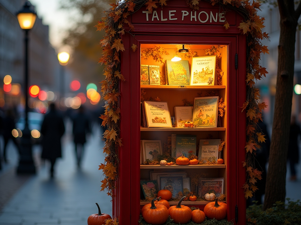 Brimlestone decorated for autumn with seasonal stories display